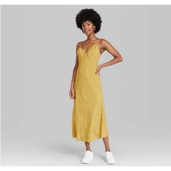 wild fable | Dresses | Wild Fable Womens Midi Sundress Dress Size S Yellow  Floral | Poshmark